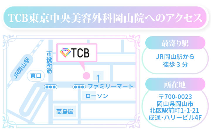 TCB東京中央美容外科岡山院へのアクセス